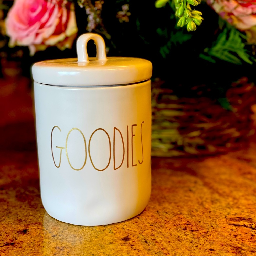 NIB Rae Dunn, “Goodies” Loop Lid Canister